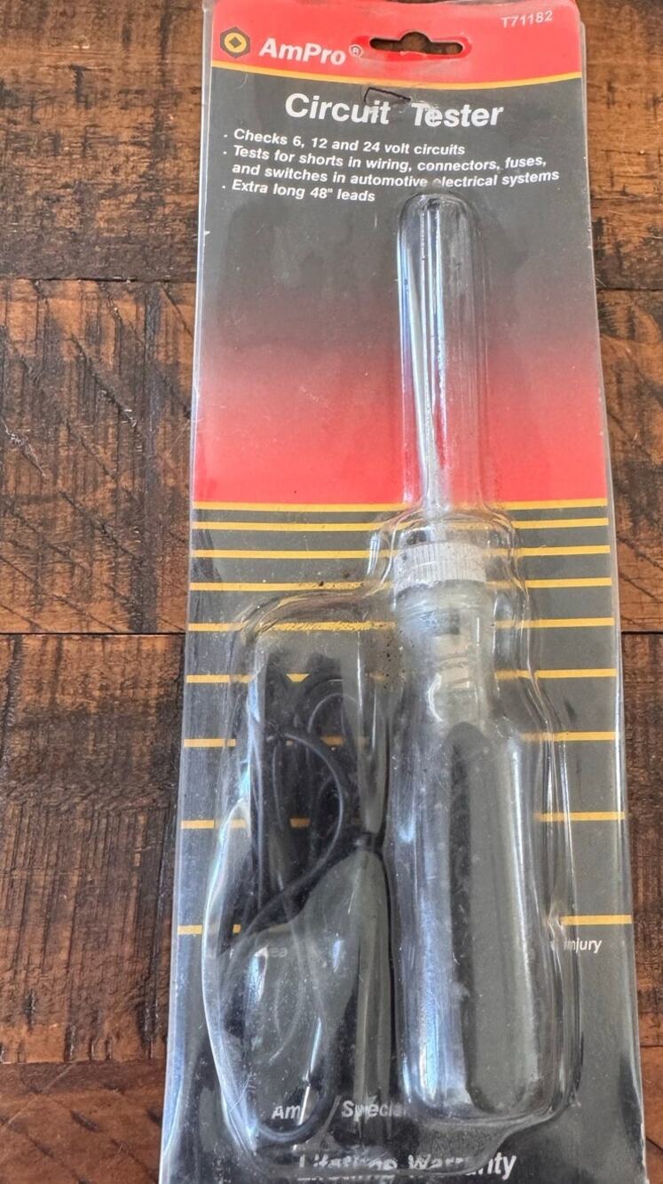 New Vtg AmPro Circuit Tester T71182 6/12/24 Volt 48" Leads